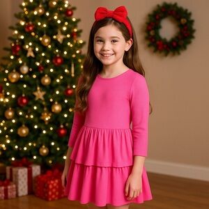 Epic Threads Big Girls Ribbed-Knit Tiered Ruffled Dress Sweetheart New S